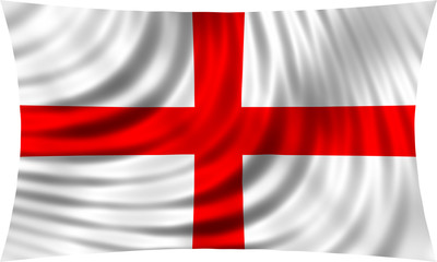 Obraz premium Flag of England waving in wind isolated on white