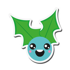 flat design kawaii christmas berry icon vector illustration