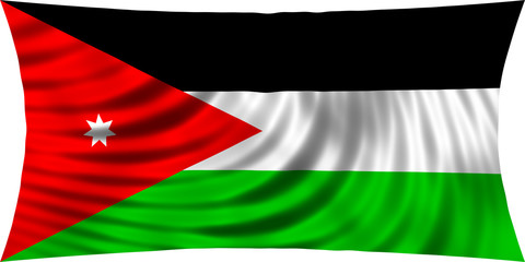 Obraz premium Flag of Jordan waving in wind isolated on white