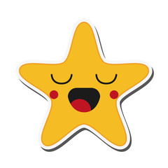 flat design kawaii star icon vector illustration
