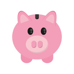 Obraz na płótnie Canvas flat design piggy bank icon vector illustration