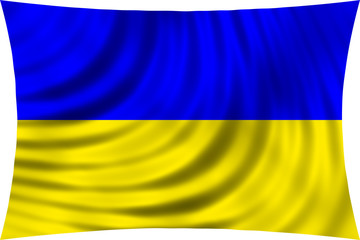 Flag of Ukraine waving in wind isolated on white