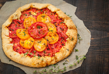 Delicious homemade tomatoes galette