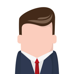 flat design faceless businessman icon vector illustration