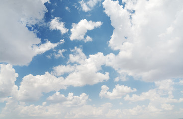 white clouds and blue sky in summer