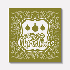 merry christmas frame vintage style vector illustration design