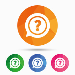 Question mark sign icon. Help symbol.