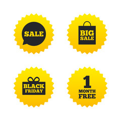 Sale speech bubble icon. Black friday symbol