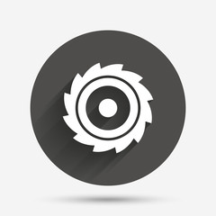 Saw circular wheel sign icon. Cutting blade.