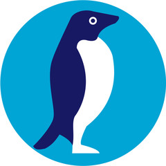 Adelie Penguin Circle Retro
