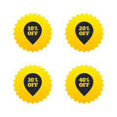 Sale pointer tag icons. Discount symbols.