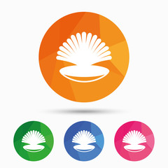 Sea shell sign icon. Conch symbol. Travel icon.