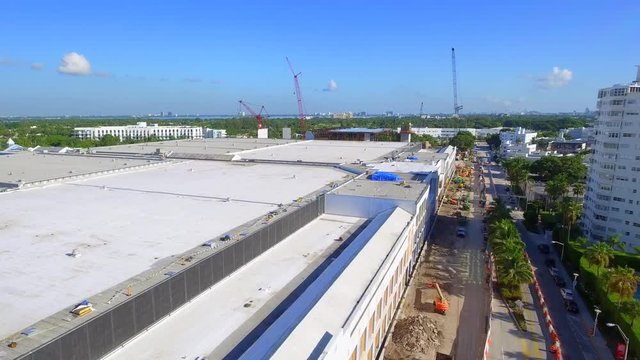 Stock video of the Miami Beach Convention Center under renovation 2016