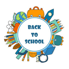 Naklejka premium Vector hand drawn back to school background