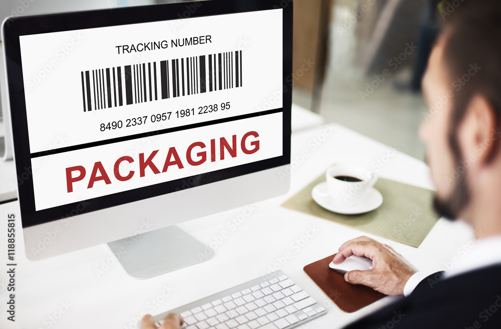 Poster bar code order tracking number concept