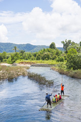 Bamboo Rafting at Glacier Emerald Kuraburi district, Phang-nga, Thailand