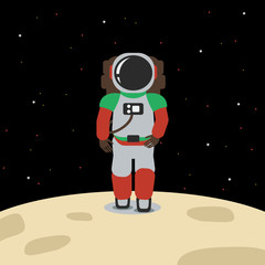 Astronaut | Editable outer space vector illustration in flat style for astronomy related design
