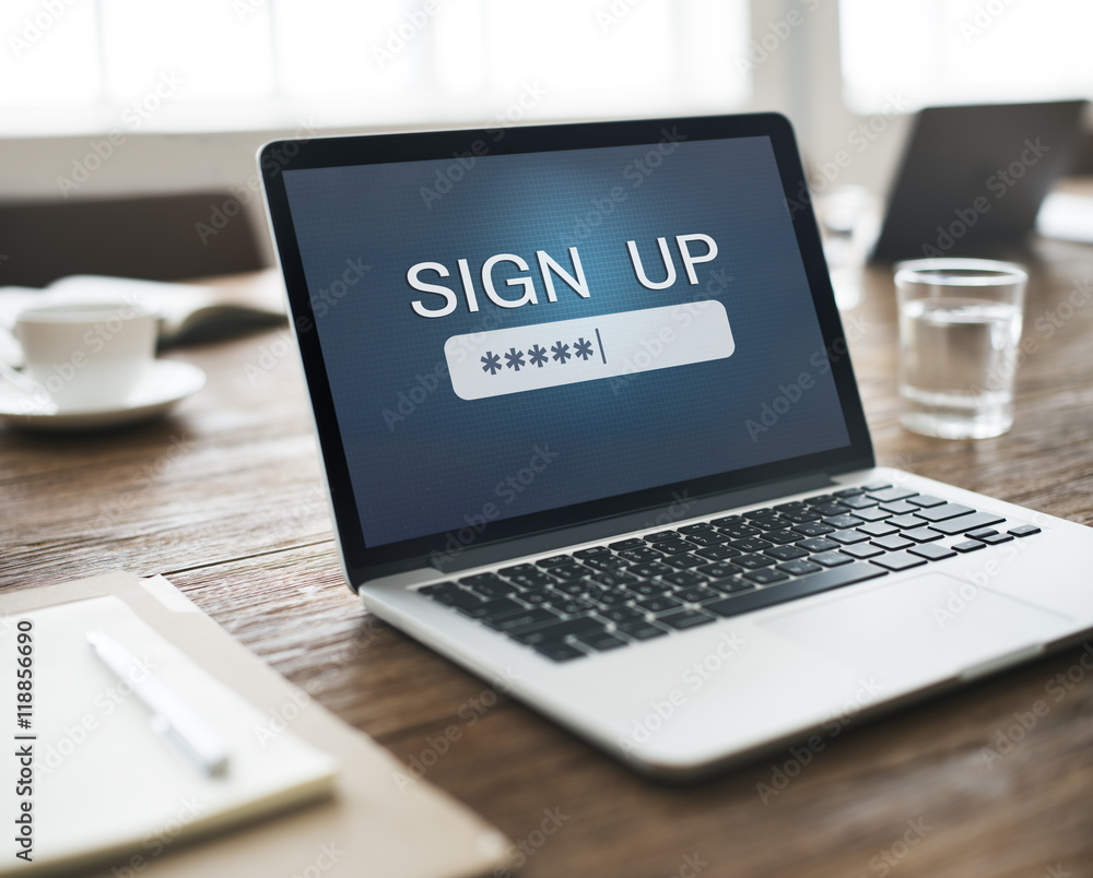 Poster security sign log in up password secret concept