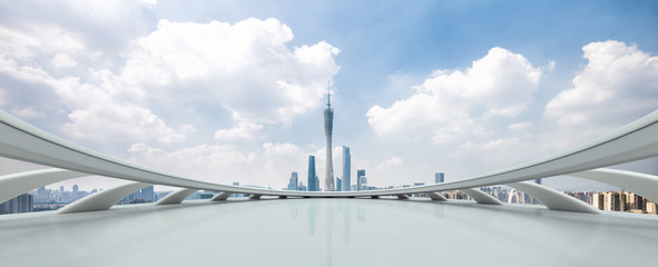 landmark guangzhou tower from abstract window