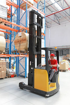 Forklift in Warehouse