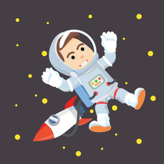astronaut in space illustration design