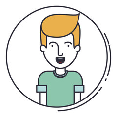 young man avatar isolated icon vector illustration design