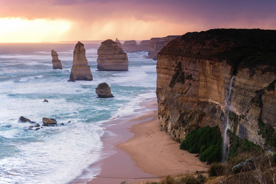 12 Apostles at Great Ocean Road in Australian in the late afternoon.