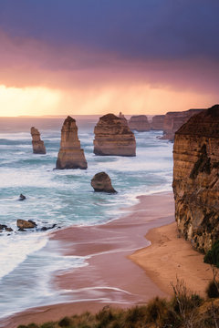 12 Apostles at Great Ocean Road in Australian in the late afternoon.