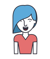 young woman avatar isolated icon vector illustration design