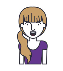 young woman avatar isolated icon vector illustration design