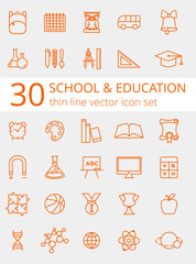 Outline icon collection - School education