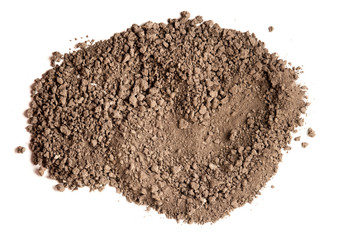 Pile of soil isolated on white background