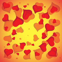 Abstract vector love background full of hearts. Valentine s day frame for card with copyspace