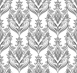 Seamless vintage texture with a floral pattern with swirls. Vector element dyal your creativity