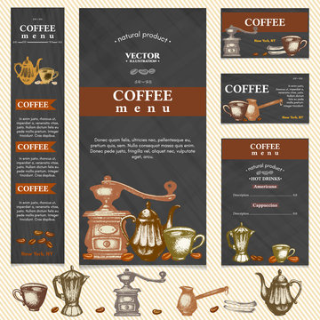 Coffee restaurant menu template business card, page template