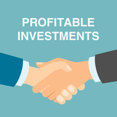 Profitable investments handshake. Making progress in business and finance.