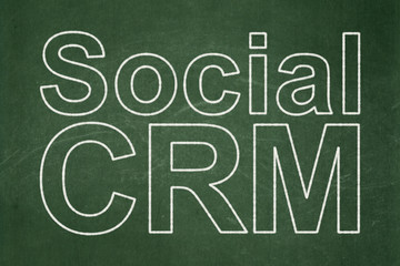 Obraz premium Advertising concept: Social CRM on chalkboard background