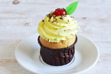 cupcake with yellow cream