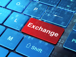 Fototapeta premium Banking concept: Exchange on computer keyboard background