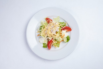 salad with ham
