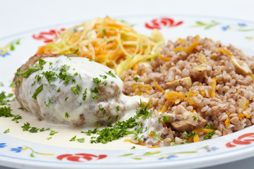 buckwheat with cutlet
