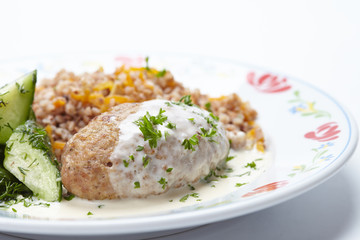 buckwheat with cutlet
