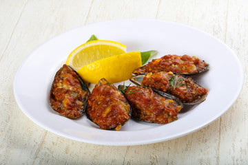 Baked mussels