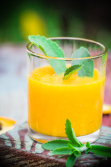 Summer drink orange mousse stevia