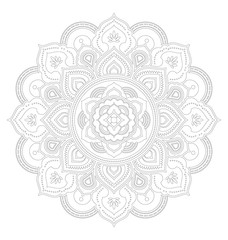 Tibetan mandala decorative ornament design for adult coloring page. Vector illustration