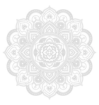 Tibetan mandala decorative ornament design for adult coloring page. Vector illustration