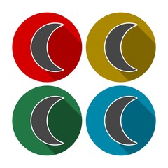 Moon icon. Vector illustration.