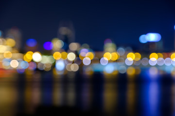 City lights bokeh  blurred background