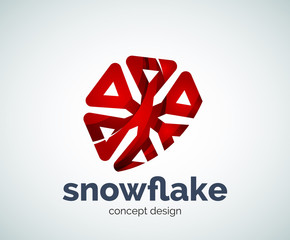 Vector Christmas snowflake logo template