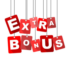 Obraz na płótnie Canvas extra bonus, red vector extra bonus, flat vector extra bonus, background extra bonus